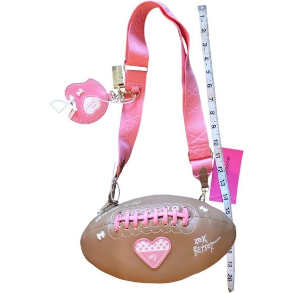 Betsey Johnson Game Day Crossbody Football Purse Helmet Charm NWT - Picture 13 of 13